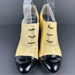 Camper Stylish Yellow and Black Women's Shoes patent leather 8